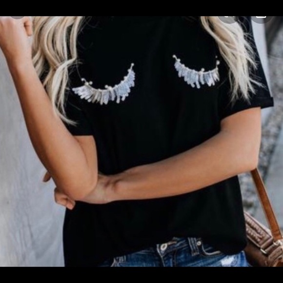 Vici Tops - Embellished Lash Top NWOT
